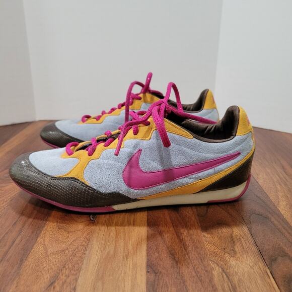 Nike Gray and Pink Suede Leather Athletic Shoes Sneakers Size 7 - Picture 4 of 9